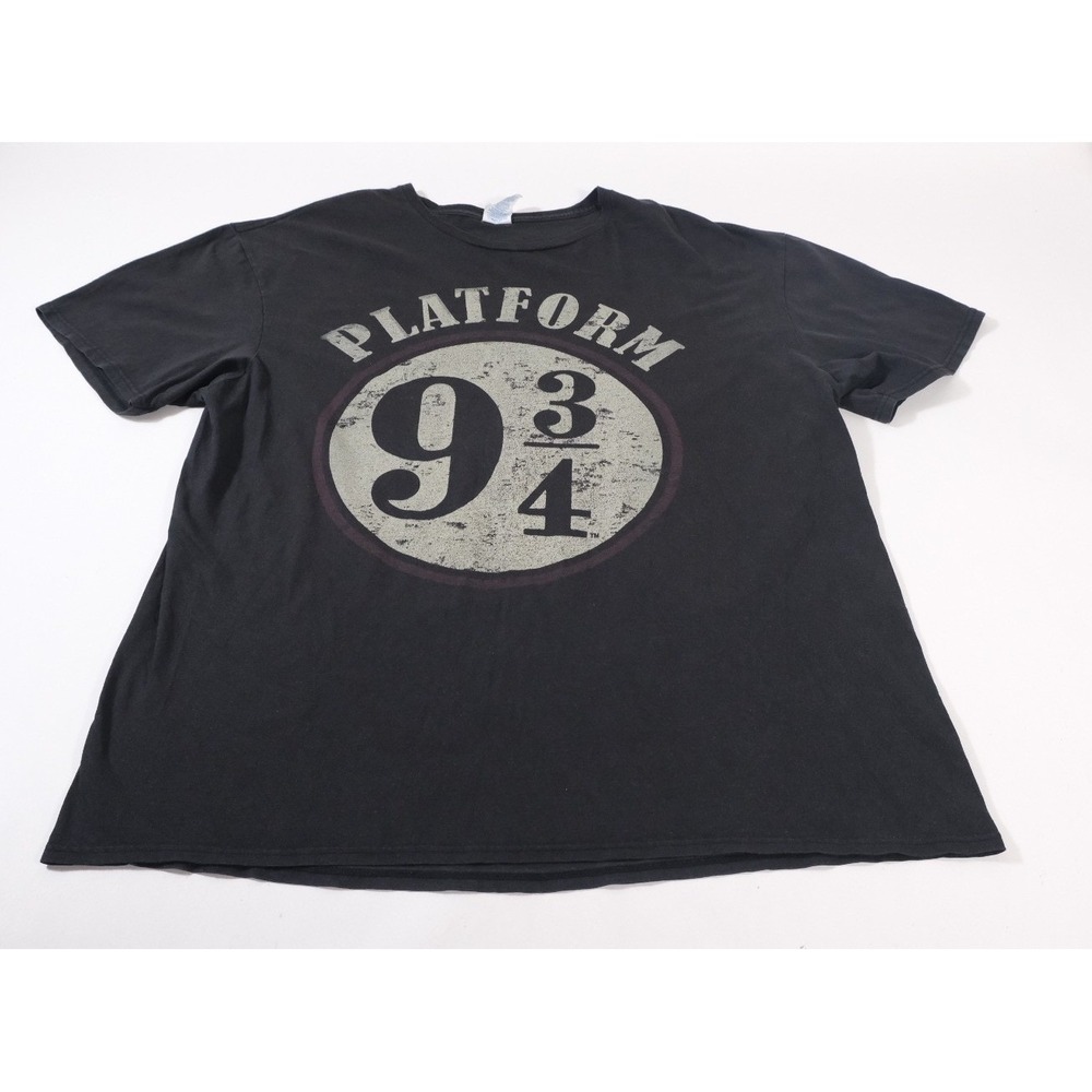 Harry Potter Platform 9 3/4 Black Graphic T-Shirt Mens 2XL Delta Soft Cotton